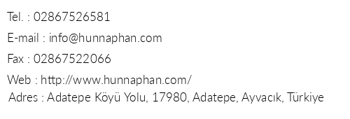 Hnnaphan Butik Otel telefon numaralar, faks, e-mail, posta adresi ve iletiim bilgileri